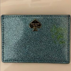 Kate Spade blue glitter wallet